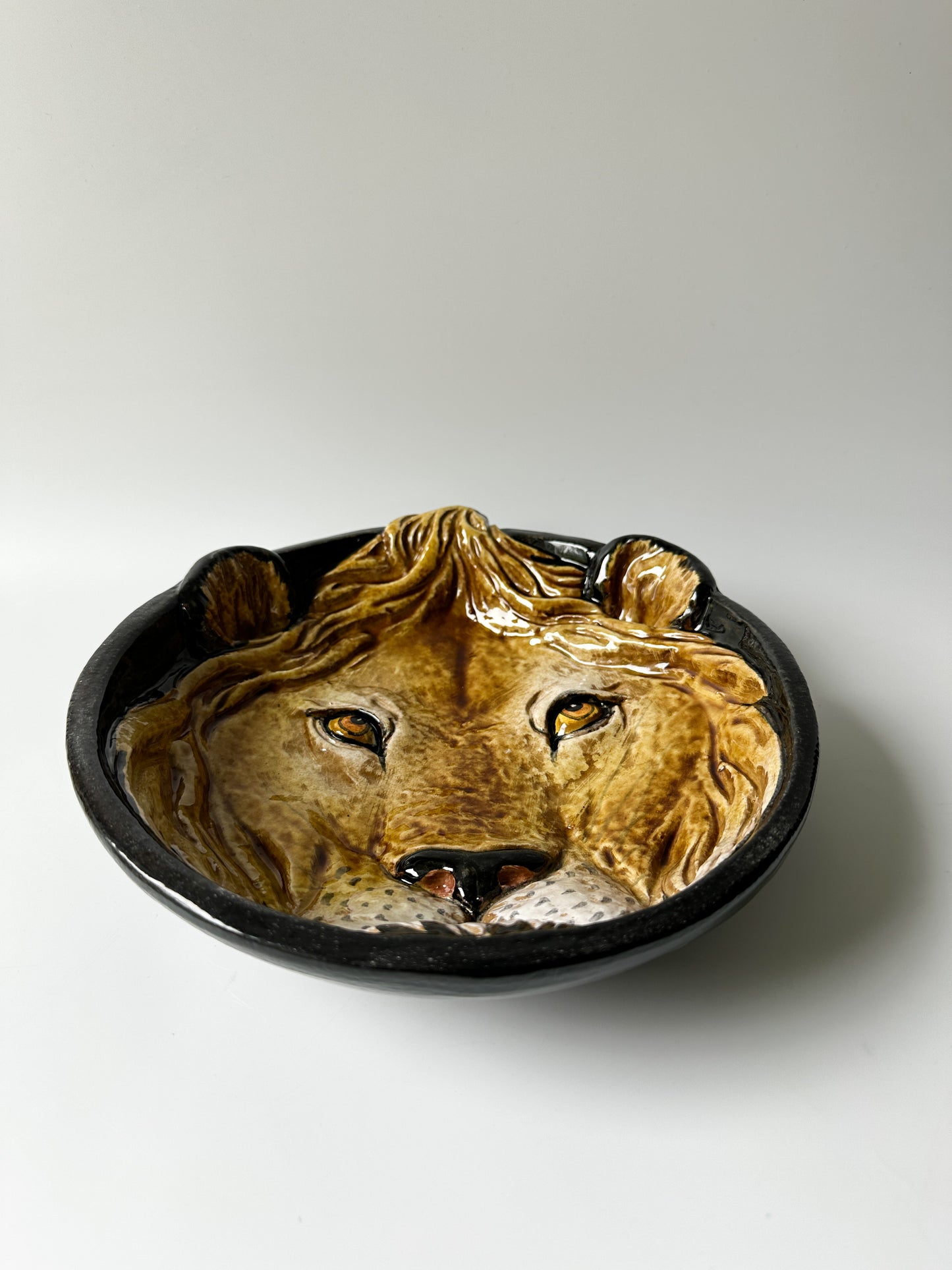 Vintage Lion Terracotta Bowl Made in Italy #1