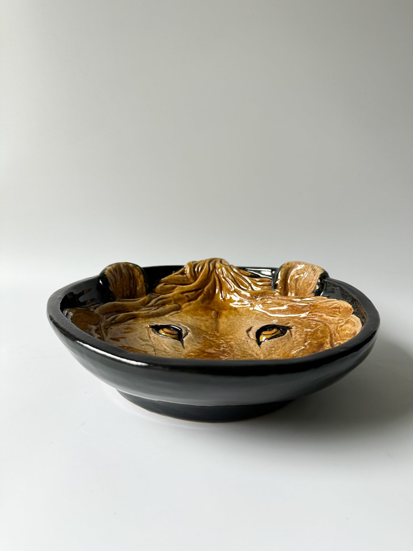 Vintage Lion Terracotta Bowl Made in Italy #3