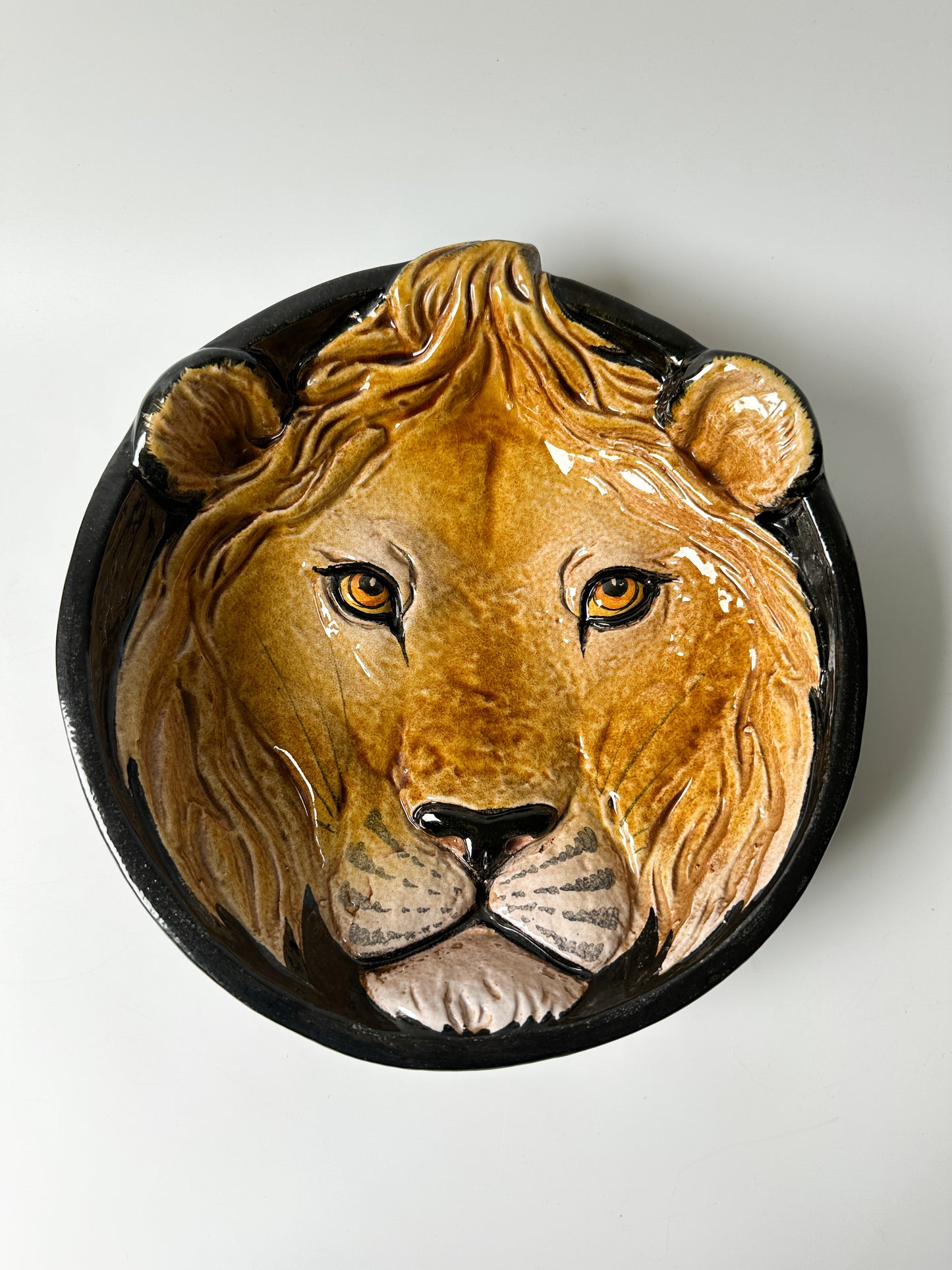 Vintage Lion Terracotta Bowl Made in Italy #3