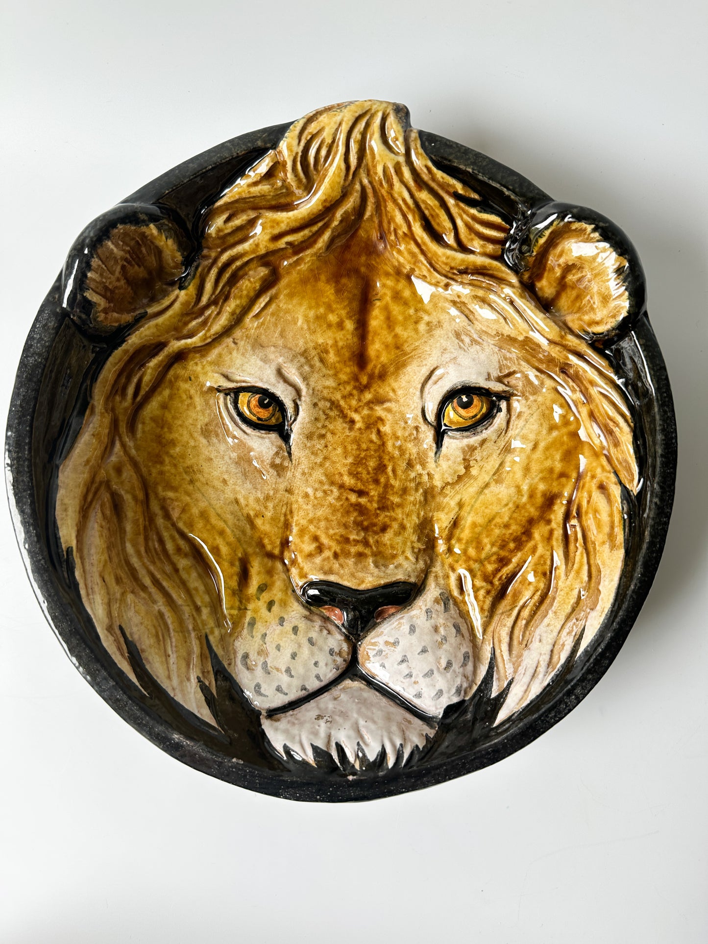 Vintage Lion Terracotta Bowl Made in Italy #1